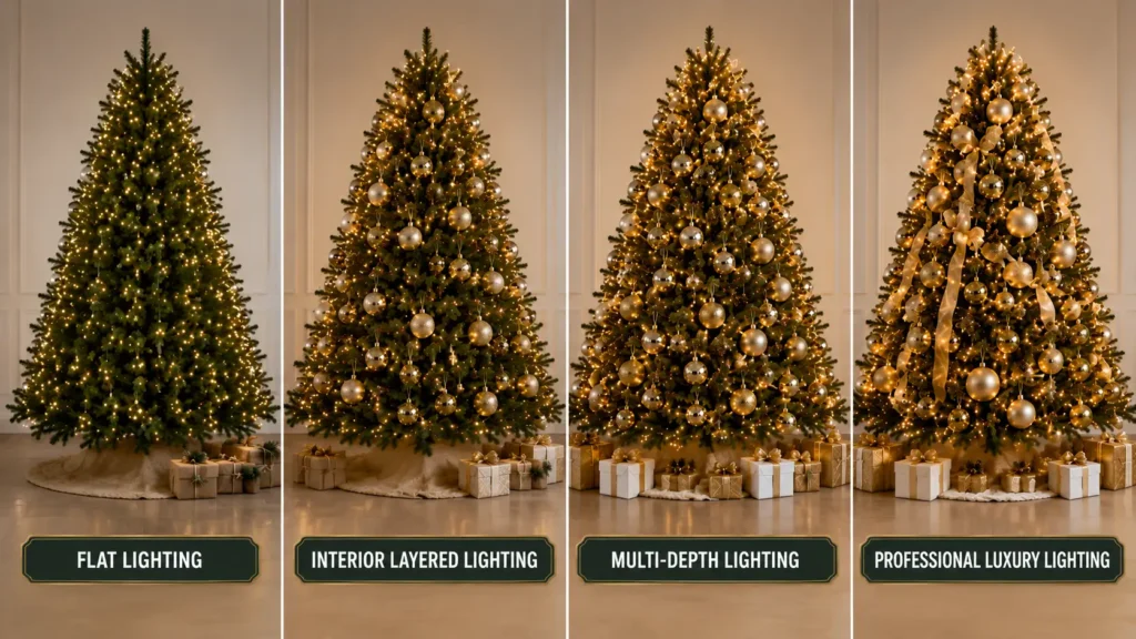 Christmas tree lighting styles comparison