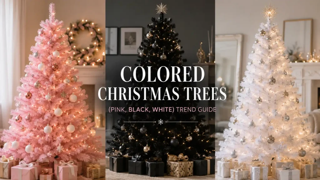 Colored Christmas Trees (Pink, Black, White) Trend Guide