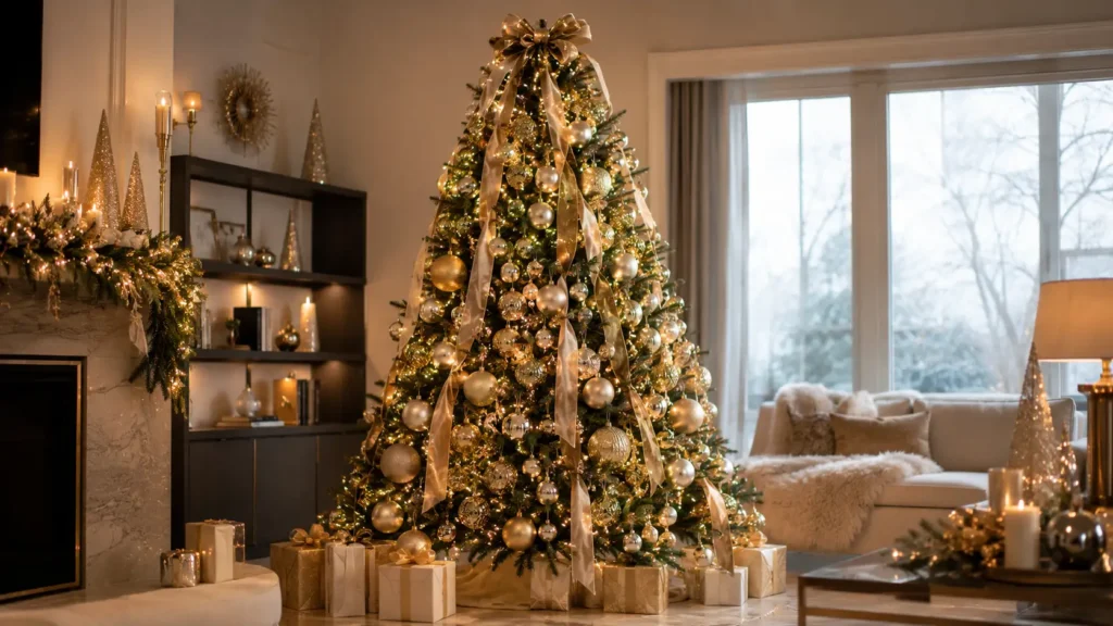 Elegant holiday living room decor