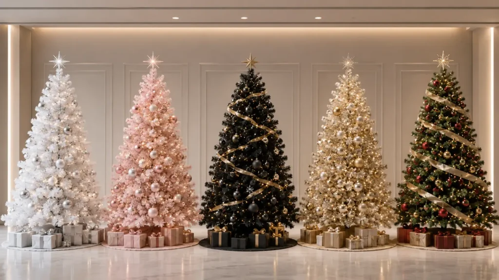 Elegant holiday tree showroom display