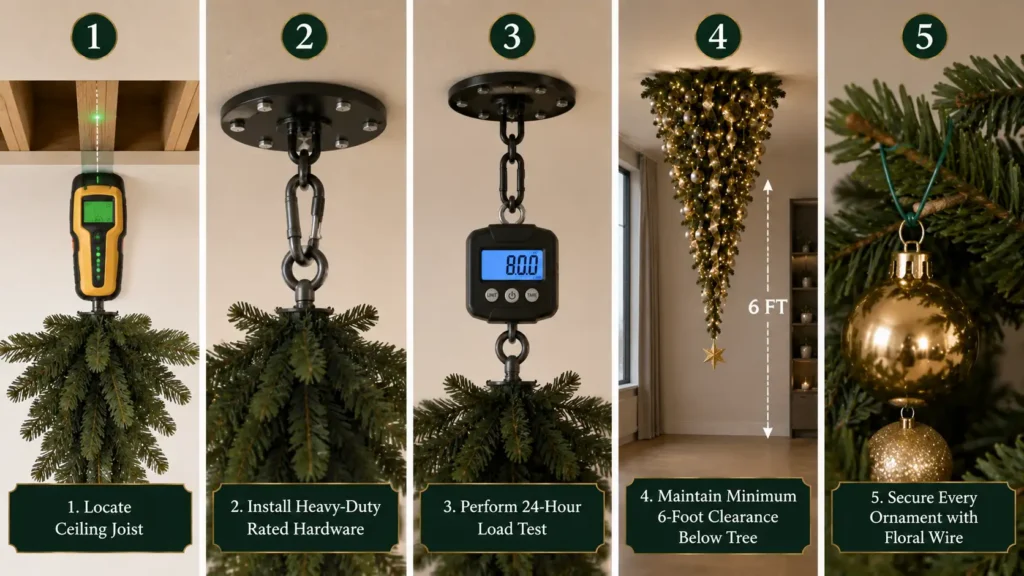How to hang an upside-down tree